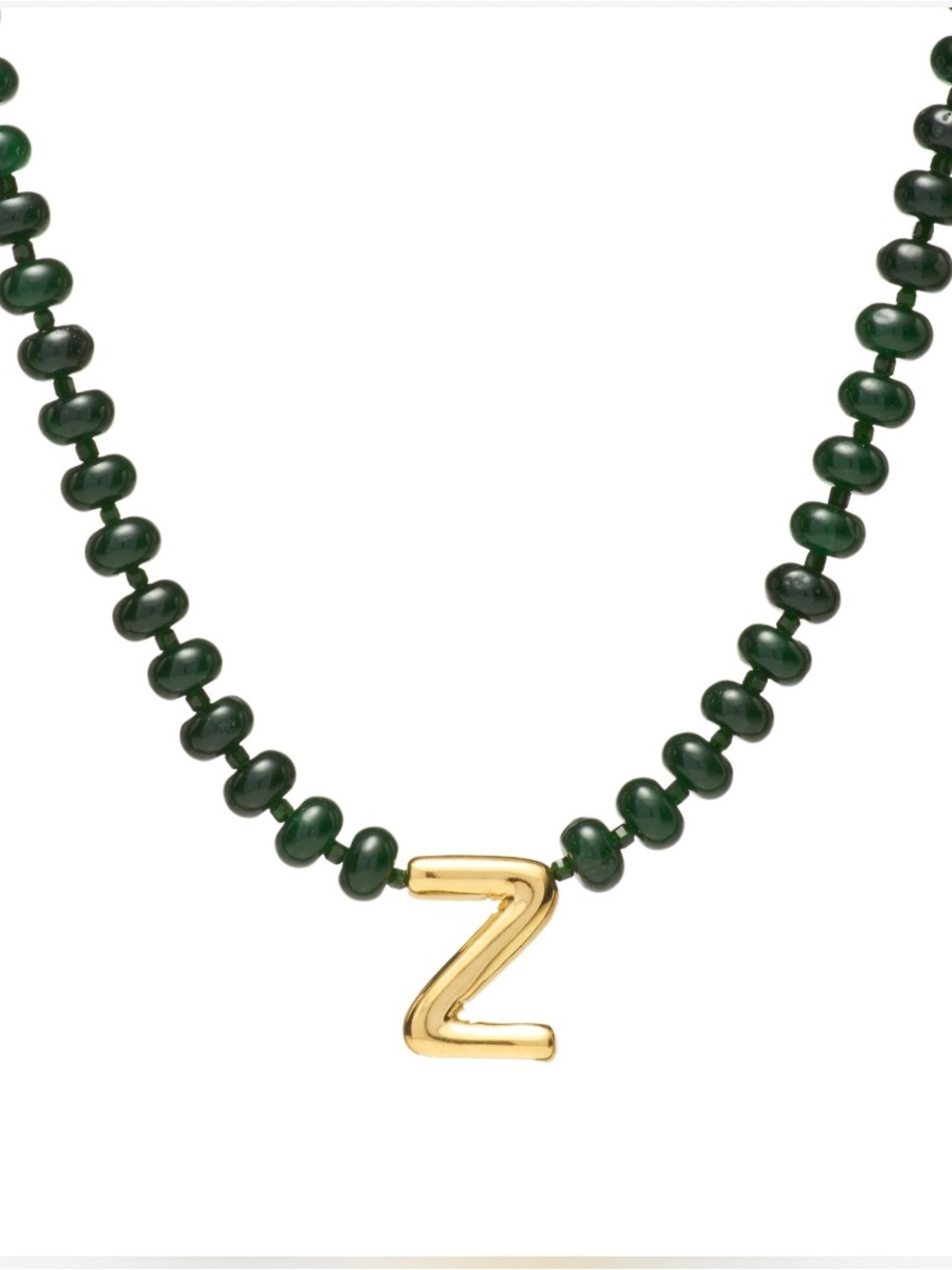 Mayamar Jade Initial “Z” Necklace